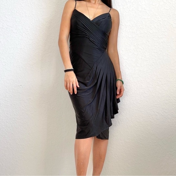 BCBGMAXAZRIA Women's Black‎ Knee Length Sweetheart Sleeveless Dress Size Medium - Picture 1 of 12